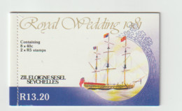 (D196)  Seychelles Zil Eloigne Sesel 1981 Royal Wedding Booklet Complete, MNH - Seychellen (1976-...)