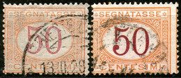 Italy,50c,1870/1890,postage Due,segnatasse,Mi#P9,Y&T#S10, Two Different Colours, As Scan - Strafport