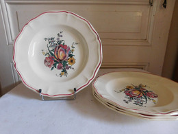 Sarreguemines Quatre Assiettes Creuses Faience Service Lorraine Début XXème - Sarreguemines (FRA)