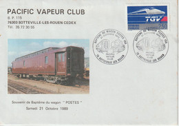 France 1989 Sotteville (76) Bapteme Du Wagon Poste - Commemorative Postmarks