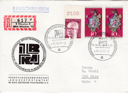 R-Brief Mit Sonder R Zettel, NEZ - München  2, IBRA '73;  617 Ub "d" - R- & V- Vignette