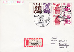 R-Brief Mit Sonder R Zettel, NEZ - Wesel,  VESALIA 72, Nr. 119 - R- & V- Labels