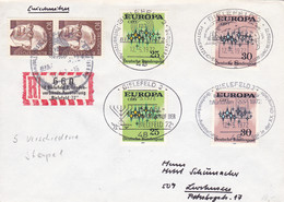 R-Brief Mit Sonder R Zettel,NEZ - Bielefeld 2, Landesverbands Austellung "Bielefeld 72", Nr. 660, 5 Verschiedene Stempel - R- & V- Labels