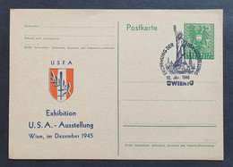 Österreich 1946, Sonder Postkarte 5 Rpf, USA-Ausstellung Wien - 1945-60 Afgestempeld
