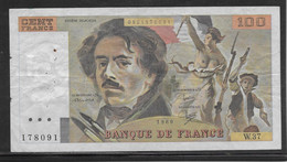 France 100 Francs Delacroix - Fayette N°69-4 - TB - 100 F 1978-1995 ''Delacroix''