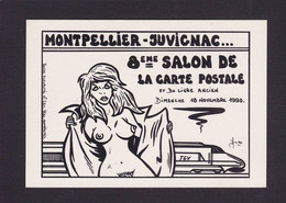 CPM Salon Cartes Postales Tirage Limité Numérotés Non Circulé érotisme Nu Féminin Juvignac TGV - Bourses & Salons De Collections
