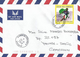 Comores Comoros 2019 Moroni World Cup Football South Africa Player Sidney Govou France Cover To Cameroun - 2010 – Sud Africa