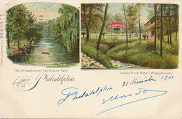 Souvenir Of Philadelphia 1901 Pionner Card Litho Grimm Hamburg Indian Rock Hotel. Fairmount Park. The Wissahickon - Philadelphia