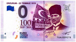 Billet Touristique - Turquie - 0 Euro - Erzurum  - 23 Temmuz 1919 - (2019-1) - Essais Privés / Non-officiels