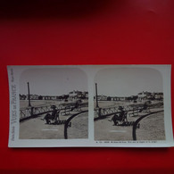 PHOTO STEREO VUES DE FRANCE ST JEAN DE LUZ VUE DE LA DIGUE ET LA PLAGE - Stereoscopio