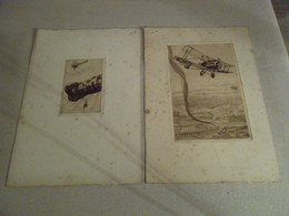 2 DESSINS D'AVIATION CHASSEURS AU COMBAT ET ZEPPELIN - Drawings