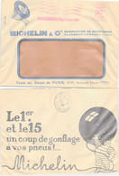 FRANCE - LETTRE PUBLICITAIRE MICHELIN & Cie  MANUFACTURE DE CAOUTCHOUC CLERMONT-FERRAND 28.6.1928 /3 - Brieven En Documenten