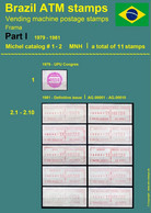 Brasilien Brazil ATM Stamps Part I 1979-1981 Collection MNH / Frama Klussendorf CVP Automatenmarken - Franking Labels