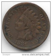 United States 1 Cent 1881  Km 90a   Fr+ - 1859-1909: Indian Head