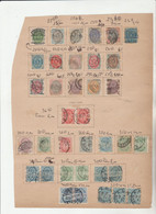 TIMBRES DU DANEMARK NEUF*/ OBLITEREES SUR FEUILLE 1863 A 1907 Nr VOIR SUR PAPIER AVEC TIMBRES  COTE 2234.50    € - Ungebraucht