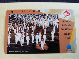 INDONESIA  3 Used Cards 75, 125,250 UNITS  Kirab Remaja Nasional 1995       Fine Used Cards   **3741 ** - Indonesia