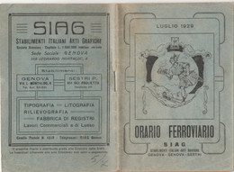 ORARIO FERROVIARIO 1929 SIAG (XF101 - Europe