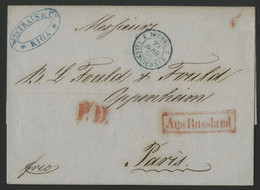 1856 RUSSIE LETTRE En PORT PAYE De RIGA (actuellement En LETTONIE)  Pour PARIS (voir Description) - ...-1857 Voorfilatelie