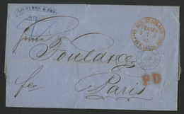 1865 RUSSIE LETTRE En PORT PAYE De MITAU (actuellement JELGAVA En LETTONIE)  Pour PARIS (voir Description) - ...-1857 Préphilatélie