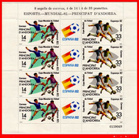 MINI PLIEGO 8 SELLOS NUEVOS-. AÑO 1982 ANDORRA - (MUNDIAL DE FÚTBOL ESPAÑA AÑO 1982) - Verzamelingen