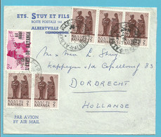 KATANGA COVER STAMPS 57+Locale 4 FROM ALBERTVILLE TO DORDRECHT / HOLLANDE - Katanga