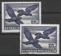 4090b26: Österreich 1950, Motiv Aus Der Flugpostserie Saatkrähen, ANK 967 ** Und O (10.- €) - Hirondelles