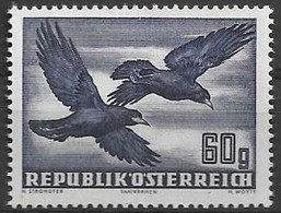 4090b27: Österreich 1950, Motiv Aus Der Flugpostserie Saatkrähen, ANK 967 ** (5.- €) - Hirondelles