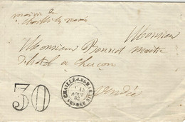 1882 - RARE Enveloppe De CHAILLE-les-MARAIS ( Vendée )cad T18 + 30  Dt  Pour Luçon - 1877-1920: Periodo Semi Moderno