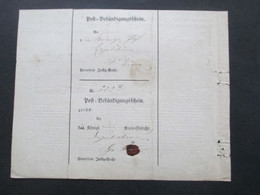 Altdeutschland Sachsen 13.3.1863 Beleg / Post Behändigungsschein Portofreie Justizsache Stp. K. Pr. Post Exped. Biere - Saxe