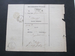 Altdeutschland Sachsen 12.9.1861 Beleg / Post Insinuations Document Portofreie Justizsache Stp. K. Pr. Post Exped. Barby - Saxony