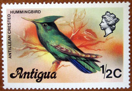 1976 ANTIGUA Uccelli Birds Colibrì Antillean Crested Hummingbird (Orthorhynchus Cristatus - Nuovo - Sparrows