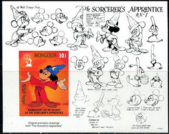 AL0954 Mongolia 1991 Disney Animation Mickey Sheet Impref MNH - Sin Clasificación
