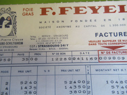 Foies Gras / Facture + Lettre De Change / F.FEYEL/ Strasbourg-SCHILTIGHEIM/1969   FACT400 - Alimentos