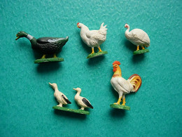 Lot 5 Figurines STARLUX - Animaux Basse Cour - Coq Poule Canard Dinde - Starlux