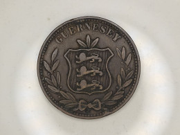 COIN MONNAIE GUERNESEY 8 DOUBLES 1868 - Guernesey