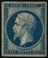 ** N°10c 25c Bleu, Réimp - TB - 1852 Louis-Napoléon