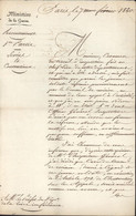 Lettre Autographe Ministère De La Guerre Victor De Fay De Latour-Maubourg Paris 1820 Recrutement Désaveux Réformés - Sonstige & Ohne Zuordnung