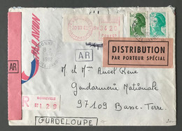 France Gandon + Complément Sur Enveloppe AR 1982 - DISTRIBUTION PAR PORTEUR SPECIAL Pour La Guadeloupe - (C1840) - 1961-....