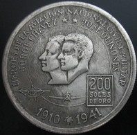 COMMEMORATIVE MONETA PERUVIANA 200 SOLDES DE ORO 1910 / 1941 JORGE CHAVEZ / JOSE QUINONES  COIN  COD # G1 - Collections