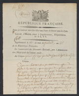 Précurseur - LAC Imprimée "Canton D'Hulste, Séant à Ingelmunster" (16 Fructidor An 6) + Texte, Verso Vierge. - 1794-1814 (French Period)