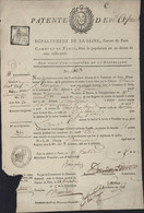 Patente D'Orfèvre An 5 RF La Loi Commune De Paris Cachet RF 25 Cent Fiscal + Commissaire Des Contribuables ? De Paris - ... - 1799