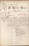 Comte De Tocqueville Pair De France Maître Requêtes Amiens Sollicitation Bienfaits Du Roi Pour Ministre Roi Autographe - Other & Unclassified