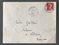 France N°1011C Sur Enveloppe - TAD RODEZ ENTREPOT, Aveyron 29.7.1959 - (C1982) - 1921-1960: Modern Tijdperk