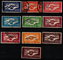 PORT167- PORTUGAL -1936-41- SC#: C1-C10 - USED - SYMBOL OF AVIATION - Oblitérés