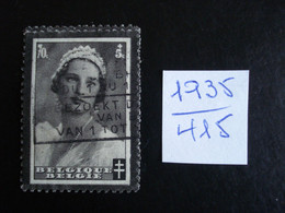 Belgique 1935 - Mort De La Reine Astrid 70+5c - Y.T. 415 - Oblitérés - Used - 1934-1935 Leopold III.