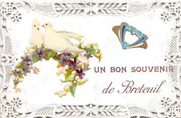 60-BRETEUIL- UN SOUVENIR DE BRETEUIL ( CARTE DENTELLE ) - Breteuil