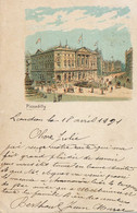 Pioneer Card  Picadilly Circus Hand Color Litho  1901 To Chamonix . Paddington - Piccadilly Circus