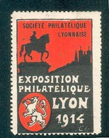 FRANCE  Vignette LYON 1914 EXPOSITION PHILATELIQUE  TB - Esposizioni Filateliche