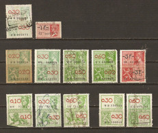 Belgique - Taxes Fiscales - Petit Lot De 12 De 4 Types Différents - Mercure Justicia... - Timbres