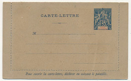 COTE D'IVOIRE - Entier Postal (Carte-Lettre) 15c Groupe Bleu Foncé Sur Gris - Ref CL 1 - Ungebraucht